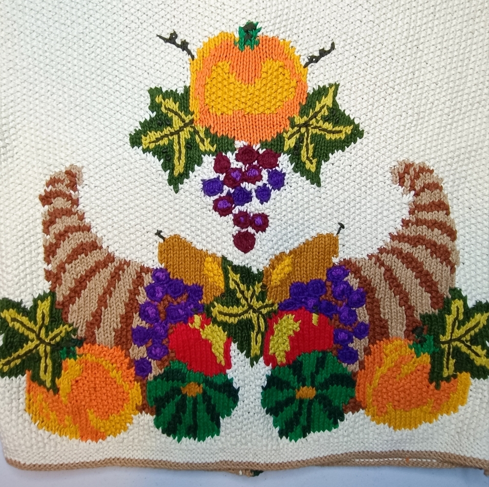 Raphels Vintage Grandma Fruits & Veggies Knit Cardigan Sweater M - Picture 9 of 16